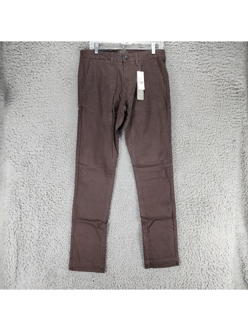 Jachs Pants Mens 30x34 Brown Stretch Mid Rise Straight Fit Slim Straight Leg *NW